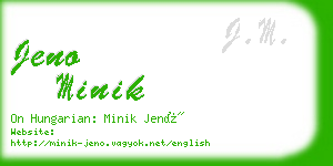 jeno minik business card